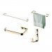 Kit banheiro lavabo 4 peças Dourado Future toalheiro de 60 e 30 cm