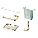 Kit banheiro lavabo 5 peças Dourado Future toalheiro de 60 e 30 cm