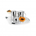 CONJUNTO CHÁ E CAFÉ VISION - 2 BULES, 1 BANDEJA, 1 COLHER E 1 AÇUCAREIRO - 5 PÇS FORMA INOX 800162-5