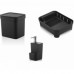 Kit cozinha Preto 3 peças OU lixeira, porta detergente e escorredor de louças