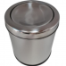 LIXEIRA 9,1 LITROS AÇO INOX TAMPA PINO BASE PRETA 30091/P