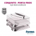 Conjunto porta frios 2 peças Inox Forma 15,5 x 15,5 x 7 cm 800140