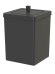 Lixeira quadrada preta 6,5L Tampa Saco Oculto Banheiro Cozinha Future 530PT