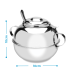 Açucareiro aço inox com tampa e colher 500g Ravinox 000411