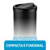 Lixeira Tampa Basculante banheiro lavabo 8 litros Preta Future 1220PT