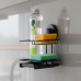 Suporte cozinha preto fosco Sabão Detergente Esponja com Ventosa Future 4017PT