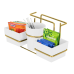 Organizador para Sachês Mexedor e Guardanapos Dourado branco Future 1224BCD