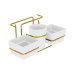 Organizador para Sachês Mexedor e Guardanapos Dourado branco Future 1224BCD