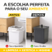 Lixeira quadrada preta 6,5L Tampa Saco Oculto Banheiro Cozinha Future 530PT