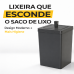 Lixeira quadrada preta 6,5L Tampa Saco Oculto Banheiro Cozinha Future 530PT
