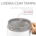 Lixeira quadrada preta 6,5L Tampa Saco Oculto Banheiro Cozinha Future 530PT