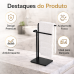 Toalheiro Bancada Banheiro Preto Fosco Porta Toalha A&ccedil;o Future 2372PT