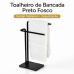 Toalheiro Bancada Banheiro Preto Fosco Porta Toalha A&ccedil;o Future 2372PT
