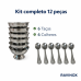 Jogo De Sobremesa Inox 12 Peças 6 Taças 6 Colheres Ravinox Aço Inox