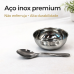 Conjunto sobremesa kit cumbuca 12 peças 6 combucas 6 colheres aço inox Ravinox