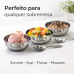 Conjunto sobremesa kit cumbuca 12 pe&ccedil;as 6 combucas 6 colheres a&ccedil;o inox Ravinox