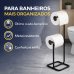 Suporte Papel Higiênico Chão Porta Rolos Duplo Preto Fosco Aço Banheiro Luxo Quadrata