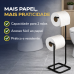 Suporte Papel Higiênico Chão Porta Rolos Duplo Preto Fosco Aço Banheiro Luxo Quadrata
