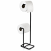 Suporte Papel Higiênico Chão Porta Rolos Duplo Preto Fosco Aço Banheiro Luxo Quadrata