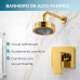 Acabamento Quadrado Monocomando Dourado Chuveiro Ducha Padrão Deca