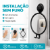Espelho banheiro barbear antiemba&ccedil;ante ventosa preto Future 406PT