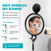 Espelho banheiro barbear antiemba&ccedil;ante ventosa preto Future 406PT
