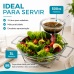 Saladeira com molheira bowl para salada e molho em vidro Forma Inox 802741