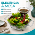 Saladeira com molheira bowl para salada e molho em vidro Forma Inox 802741