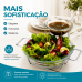 Saladeira com molheira bowl para salada e molho em vidro Forma Inox 802741