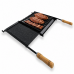 GRELHA PROFISSIONAL ARGENTINA PARRILLA ESMALTADA COM COLETOR E CHAPA AUXILIAR QUALINOX 600MM X 770MM