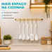 Barra de utensilios cozinha 45cm 6 Ganchos Dourada Future 2411DD