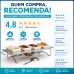  Rechaud Retangular grande base cromada, chapa alum&iacute;nio 380 x 240mm queimador a&ccedil;o inox Ravinox 512