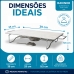  Rechaud Retangular grande base cromada, chapa alum&iacute;nio 380 x 240mm queimador a&ccedil;o inox Ravinox 512