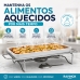  Rechaud Retangular grande base cromada, chapa alum&iacute;nio 380 x 240mm queimador a&ccedil;o inox Ravinox 512