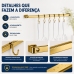 Barra de utensilios cozinha 45cm 6 Ganchos Dourada Future 2411DD