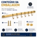 Barra de utensilios cozinha 45cm 6 Ganchos Dourada Future 2411DD