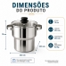 Cuscuzeira Inox 3 Litros Forma Tampa De Vidro Para Indu&ccedil;&atilde;o cozimento a vapor