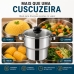 Cuscuzeira Inox 3 Litros Forma Tampa De Vidro Para Indu&ccedil;&atilde;o cozimento a vapor