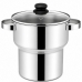 Cuscuzeira Inox 3 Litros Forma Tampa De Vidro Para Indu&ccedil;&atilde;o cozimento a vapor