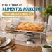Rechaud Retangular Ravinox 24 x 20cm Chapa Alum&iacute;nio Queimador &Aacute;lcool Gel Buffet Mesa Posta