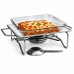 Rechaud Retangular Ravinox 24 x 20cm Chapa Alum&iacute;nio Queimador &Aacute;lcool Gel Buffet Mesa Posta