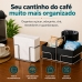 Kit Organizador para Caf&eacute; Future Eleganza Preto Porta Guardanapo + Organizador de Sach&ecirc;s A&ccedil;&uacute;car Mexedor Rust Free