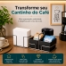 Kit Organizador para Caf&eacute; Future Eleganza Preto Porta Guardanapo + Organizador de Sach&ecirc;s A&ccedil;&uacute;car Mexedor Rust Free