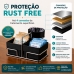 Kit Organizador para Caf&eacute; Future Eleganza Preto Porta Guardanapo + Organizador de Sach&ecirc;s A&ccedil;&uacute;car Mexedor Rust Free