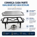 RECHAUD RETANGULAR EM A&Ccedil;O PRETO COM CHAPA DIFUSORA DE CALOR EM ALUMINIO 50CM x 28CM QUEIMADOR INOX CAPACIDADE 150 ML
