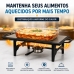 RECHAUD RETANGULAR EM A&Ccedil;O PRETO COM CHAPA DIFUSORA DE CALOR EM ALUMINIO 50CM x 28CM QUEIMADOR INOX CAPACIDADE 150 ML