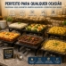 RECHAUD RETANGULAR EM A&Ccedil;O PRETO COM CHAPA DIFUSORA DE CALOR EM ALUMINIO 50CM x 28CM QUEIMADOR INOX CAPACIDADE 150 ML