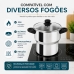 Panela para Cuscuz Inox 3L Forma Tampa de Vidro Compat&iacute;vel com Fog&atilde;o de Indu&ccedil;&atilde;o 803070
