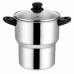 Panela para Cuscuz Inox 3L Forma Tampa de Vidro Compat&iacute;vel com Fog&atilde;o de Indu&ccedil;&atilde;o 803070