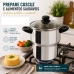 Panela para Cuscuz Inox 3L Forma Tampa de Vidro Compat&iacute;vel com Fog&atilde;o de Indu&ccedil;&atilde;o 803070